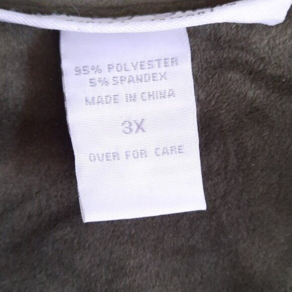 Curvy Girl By Ashley Stewart Olive Green Crushed Velvet Hilo Shirt Dress Size 3X - Picture 4 of 8